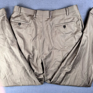 Vintage Polo Ralph Lauren Pants Mens 36x32 Beige Pleated Trousers Polyester 90s